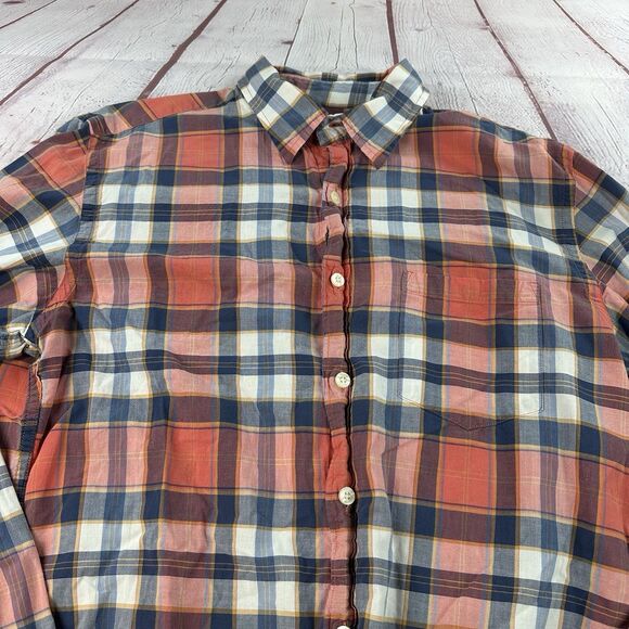 J Crew Shirt Mens Medium Summer Plaid Madras Long Sleeve Button Lightweight - Picture 2 of 8